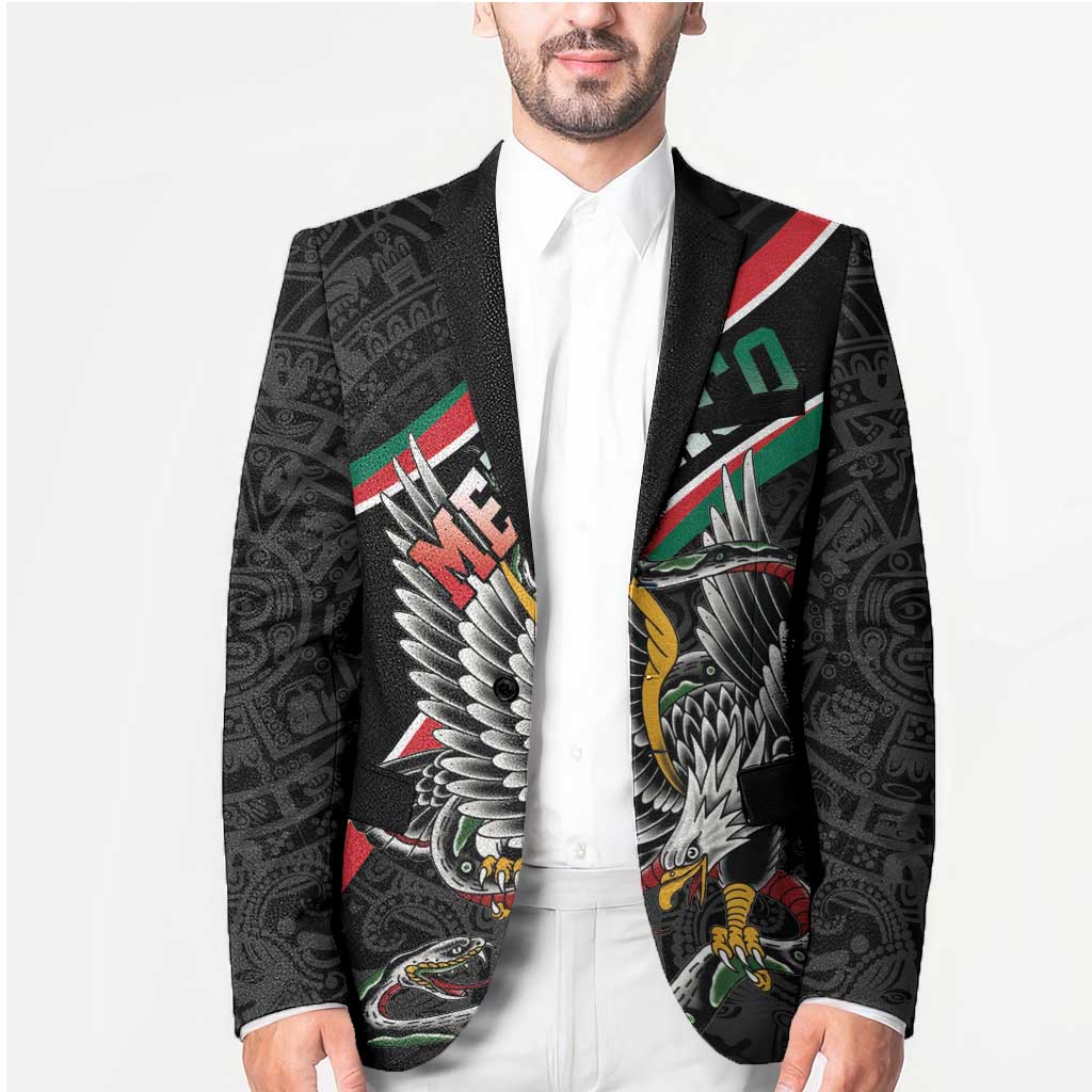 Mexico Eagle Spirit Personalized Blazer Ancient Aztec Pattern - Wonder Print Shop