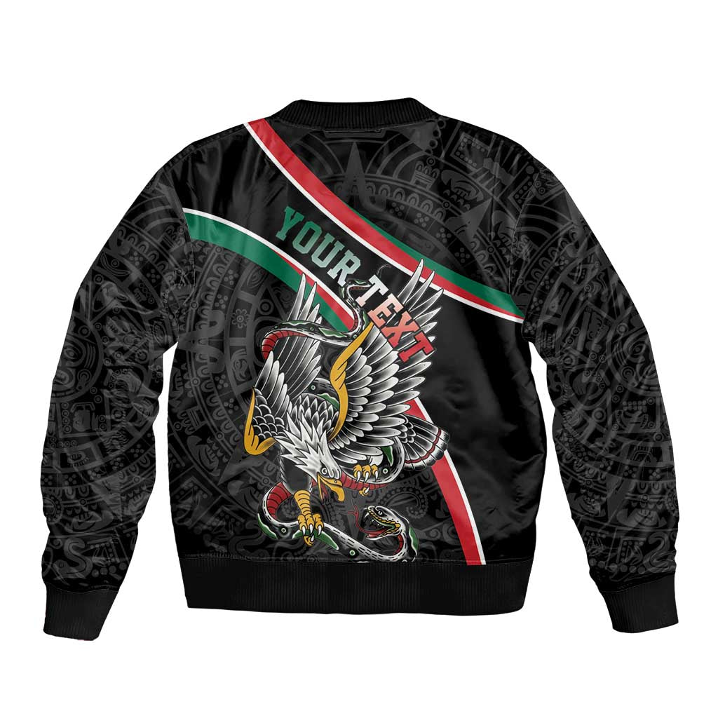 Mexico Eagle Spirit Personalized Bomber Jacket Ancient Aztec Pattern - Wonder Print Shop