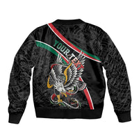 Mexico Eagle Spirit Personalized Bomber Jacket Ancient Aztec Pattern - Wonder Print Shop