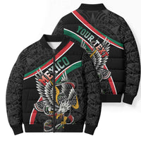 Mexico Eagle Spirit Personalized Bomber Puffer Jacket Ancient Aztec Pattern - Wonder Print Shop
