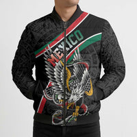 Mexico Eagle Spirit Personalized Bomber Puffer Jacket Ancient Aztec Pattern - Wonder Print Shop
