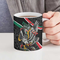 Mexico Eagle Spirit Personalized Ceramic Mug Ancient Aztec Pattern - Wonder Print Shop