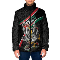 Mexico Eagle Spirit Personalized Padded Jacket Ancient Aztec Pattern - Wonder Print Shop