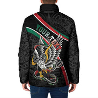 Mexico Eagle Spirit Personalized Padded Jacket Ancient Aztec Pattern - Wonder Print Shop