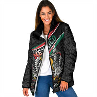 Mexico Eagle Spirit Personalized Padded Jacket Ancient Aztec Pattern - Wonder Print Shop