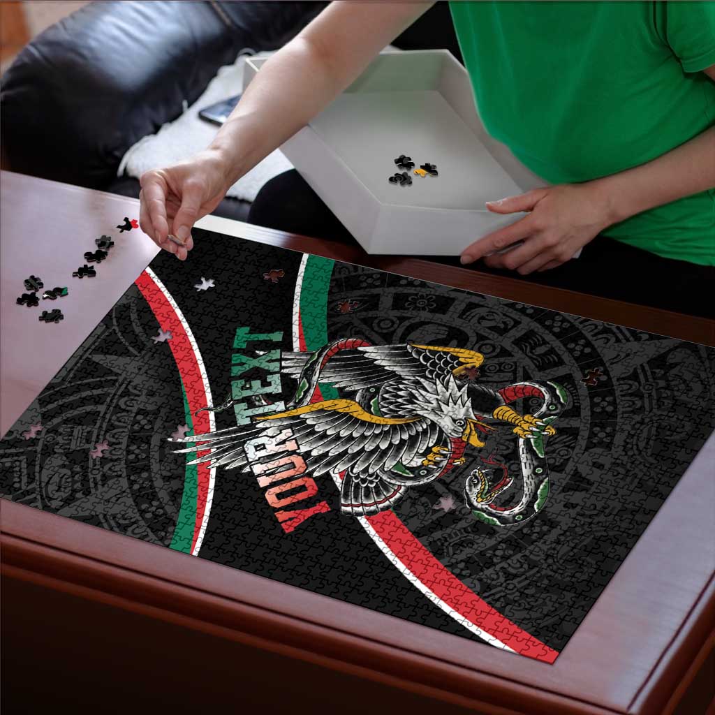 Mexico Eagle Spirit Personalized Puzzle Ancient Aztec Pattern - Wonder Print Shop