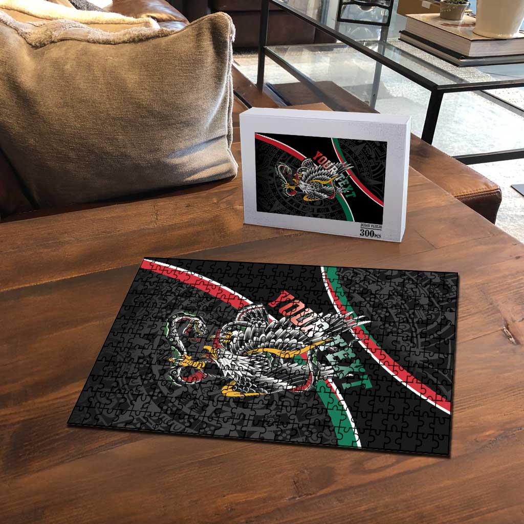 Mexico Eagle Spirit Personalized Puzzle Ancient Aztec Pattern - Wonder Print Shop