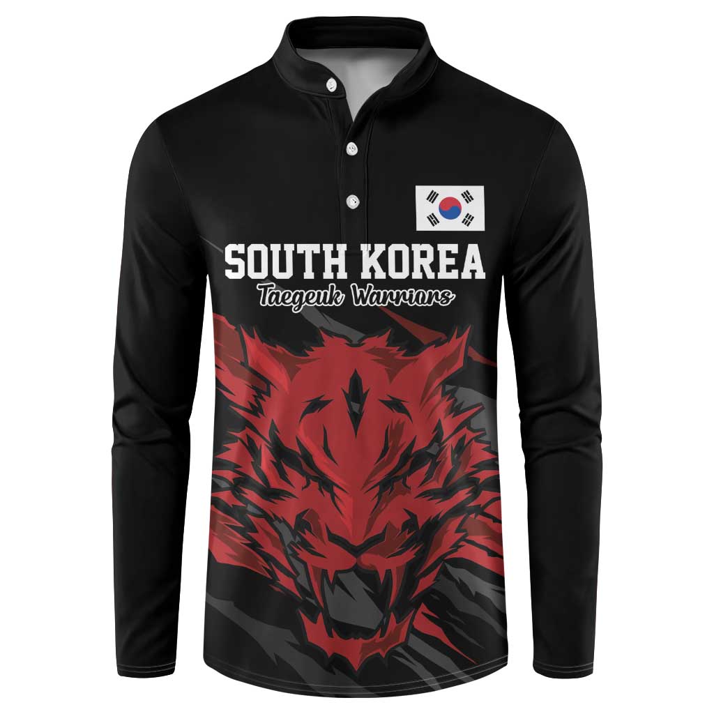 Custom South Korea Football Button Sweatshirt Taegeuk Warriors Spirit - Wonder Print Shop