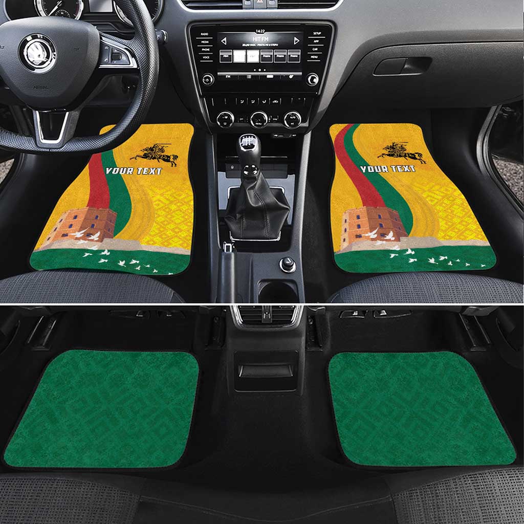 Personalized Lithuania Independence Restoration Day Car Mats Gediminas Tower Flag Style