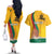 Personalized Lithuania Independence Restoration Day Couples Matching Off The Shoulder Long Sleeve Dress and Hawaiian Shirt Gediminas Tower Flag Style