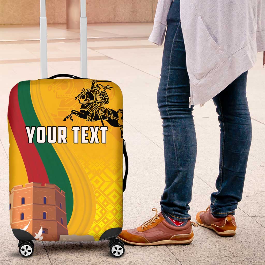 Personalized Lithuania Independence Restoration Day Luggage Cover Gediminas Tower Flag Style