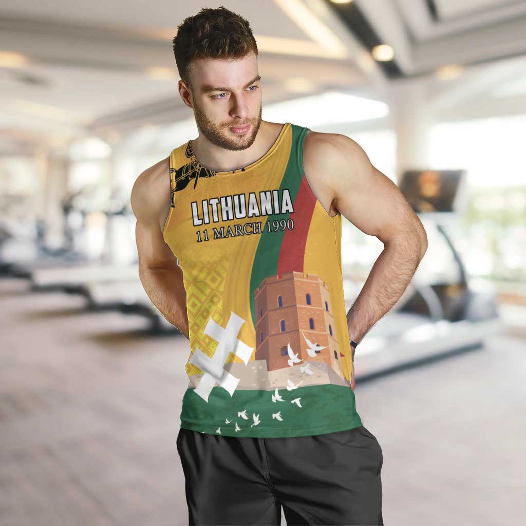 Personalized Lithuania Independence Restoration Day Men Tank Top Gediminas Tower Flag Style