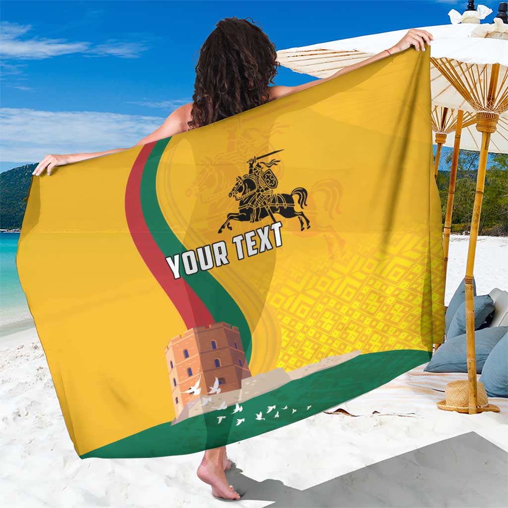 Personalized Lithuania Independence Restoration Day Sarong Gediminas Tower Flag Style