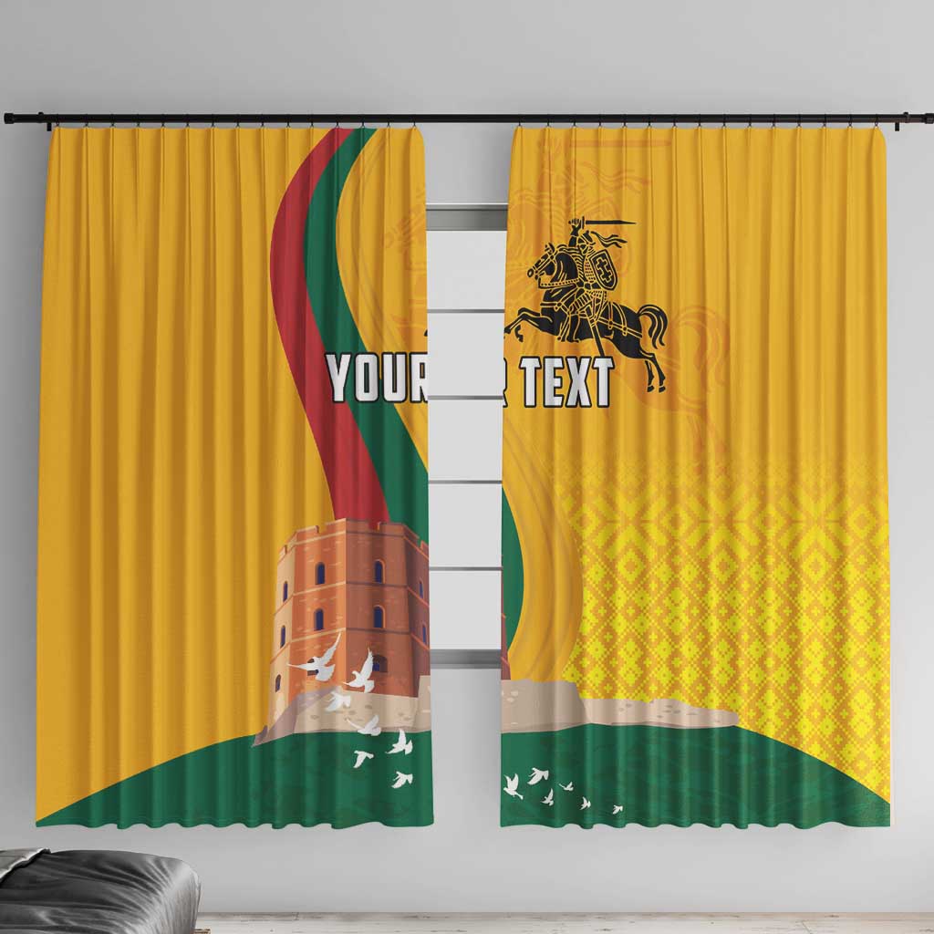 Personalized Lithuania Independence Restoration Day Window Curtain Gediminas Tower Flag Style