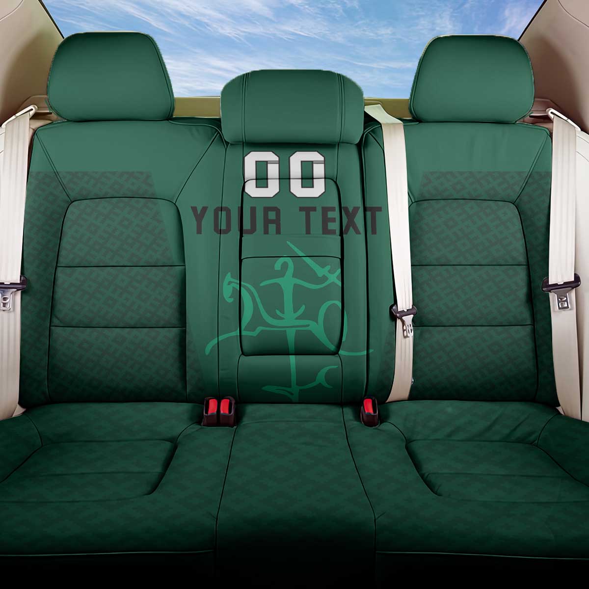 Custom Lithuania Football Back Car Seat Cover Vytis Lithuanian Lietuva Green Version