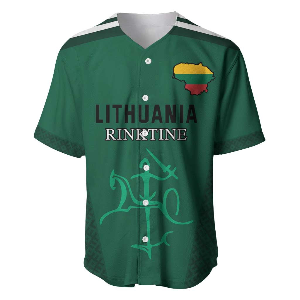 Custom Lithuania Football Baseball Jersey Vytis Lithuanian Lietuva Green Version