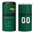 Custom Lithuania Fottball 4 in 1 Can Cooler Tumbler Vytis Lithuanian Lietuva Green Version