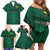 Custom Lithuania Football Family Matching Off Shoulder Short Dress and Hawaiian Shirt Vytis Lithuanian Lietuva Green Version