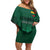 Custom Lithuania Football Family Matching Off Shoulder Short Dress and Hawaiian Shirt Vytis Lithuanian Lietuva Green Version