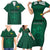 Custom Lithuania Football Family Matching Short Sleeve Bodycon Dress and Hawaiian Shirt Vytis Lithuanian Lietuva Green Version