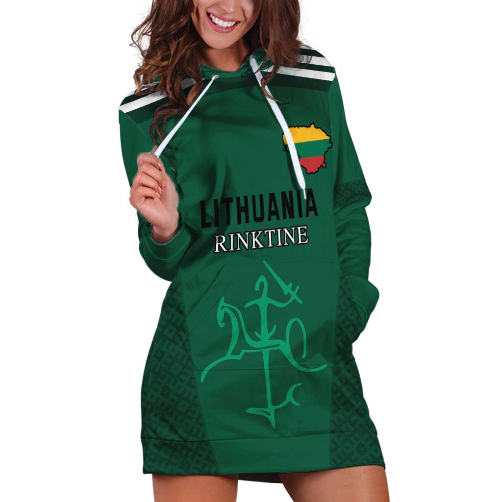 Custom Lithuania Football Hoodie Dress Vytis Lithuanian Lietuva Green Version