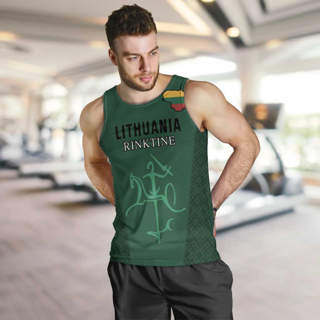 Custom Lithuania Football Men Tank Top Vytis Lithuanian Lietuva Green Version