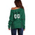 Custom Lithuania Football Off Shoulder Sweater Vytis Lithuanian Lietuva Green Version