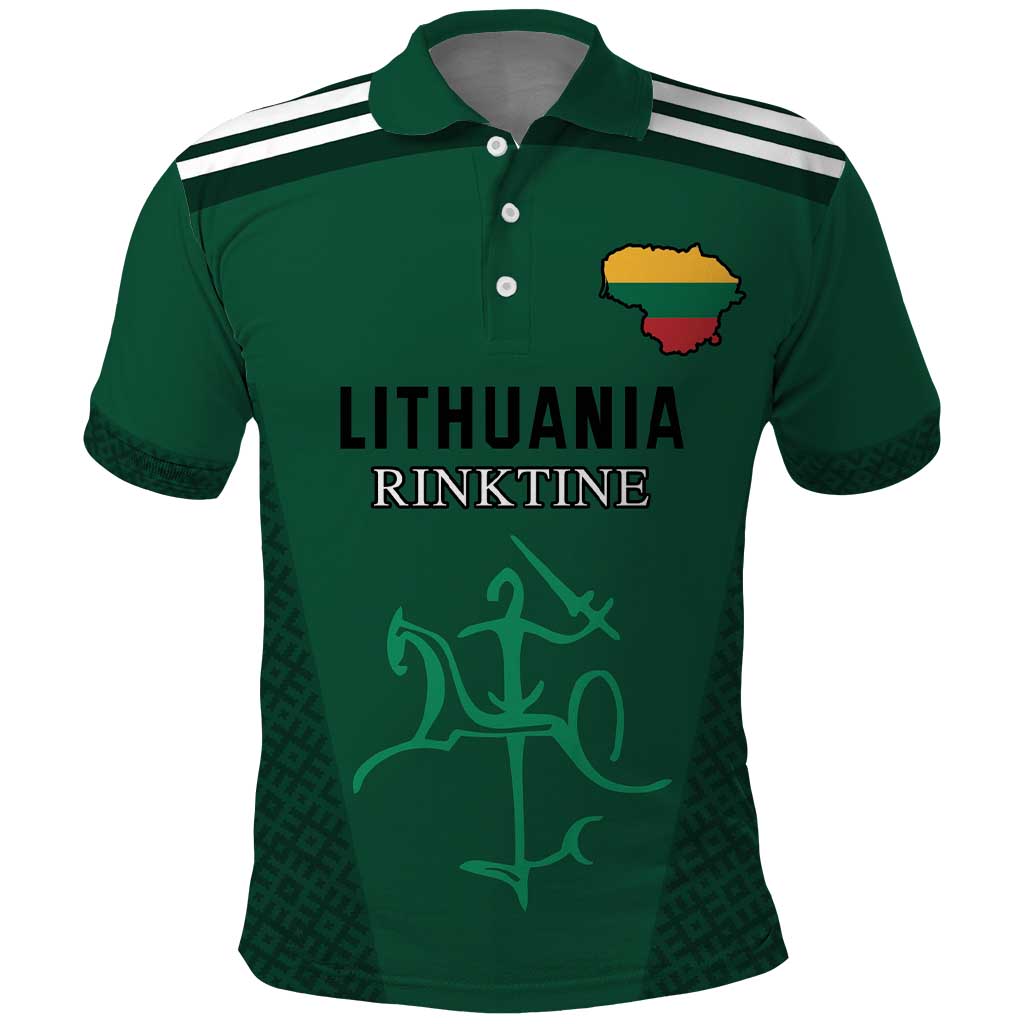 Custom Lithuania Football Polo Shirt Vytis Lithuanian Lietuva Green Version