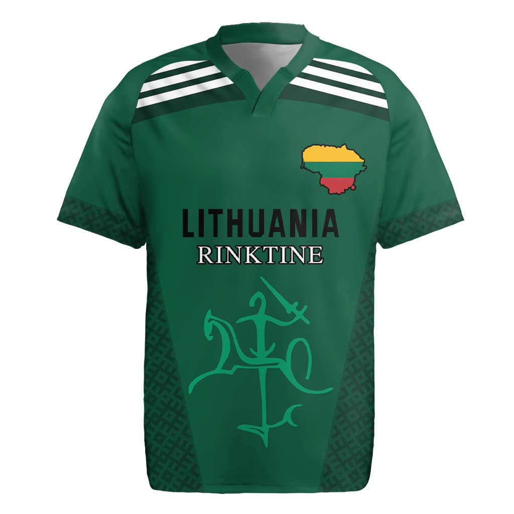 Custom Lithuania Football Rugby Jersey Vytis Lithuanian Lietuva Green Version