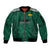 Custom Lithuania Football Sleeve Zip Bomber Jacket Vytis Lithuanian Lietuva Green Version