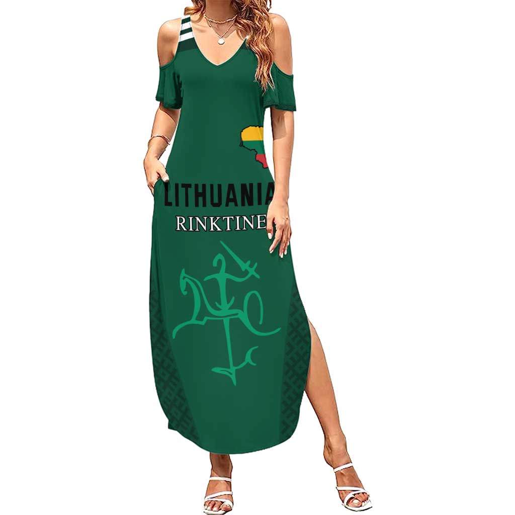 Custom Lithuania Football Summer Maxi Dress Vytis Lithuanian Lietuva Green Version