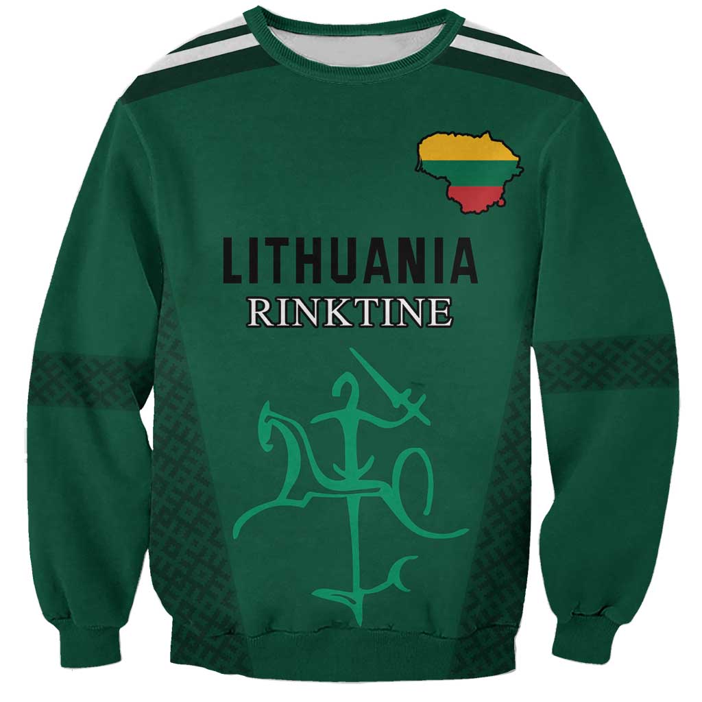 Custom Lithuania Football Sweatshirt Vytis Lithuanian Lietuva Green Version