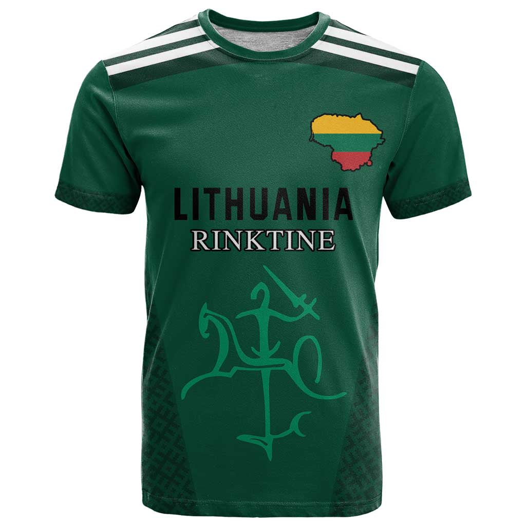 Custom Lithuania Football T Shirt Vytis Lithuanian Lietuva Green Version