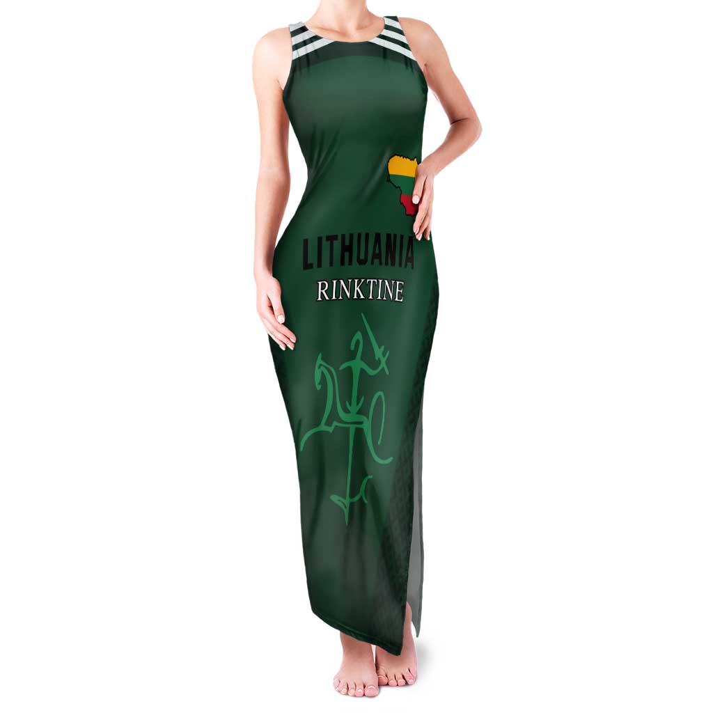 Custom Lithuania Football Tank Maxi Dress Vytis Lithuanian Lietuva Green Version