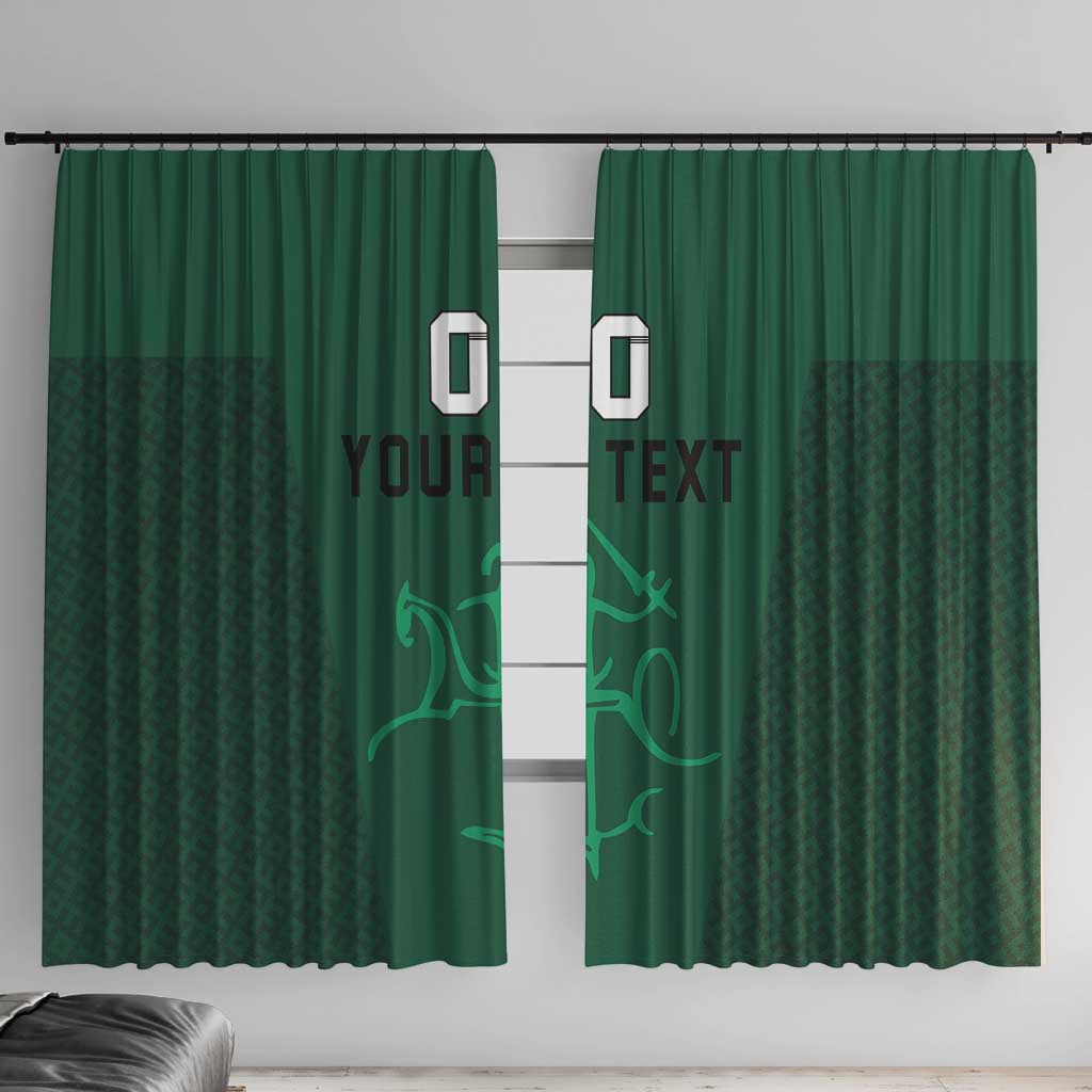 Custom Lithuania Football Window Curtain Vytis Lithuanian Lietuva Green Version