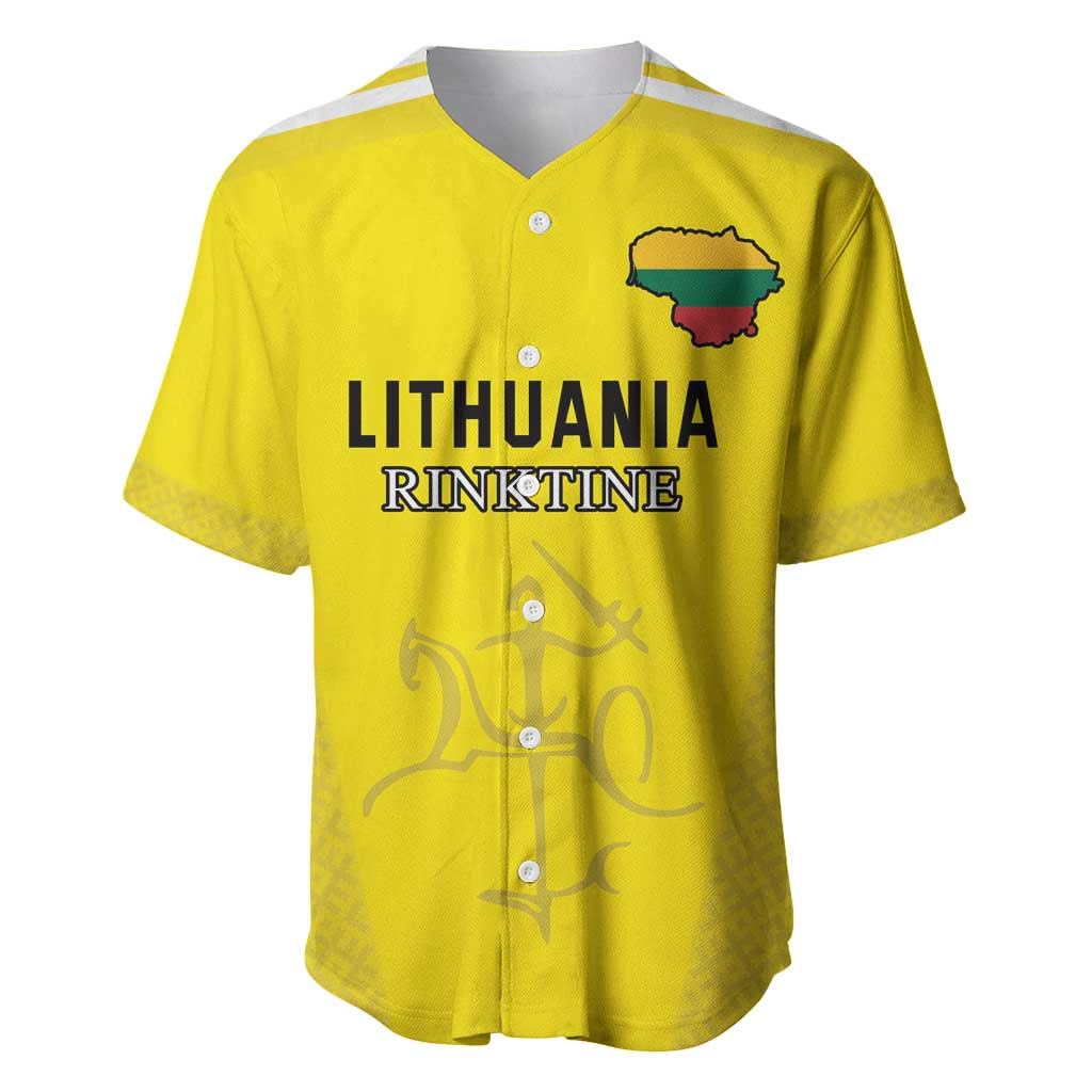 Custom Lithuania Football Baseball Jersey Vytis Lithuanian Lietuva Yellow Version