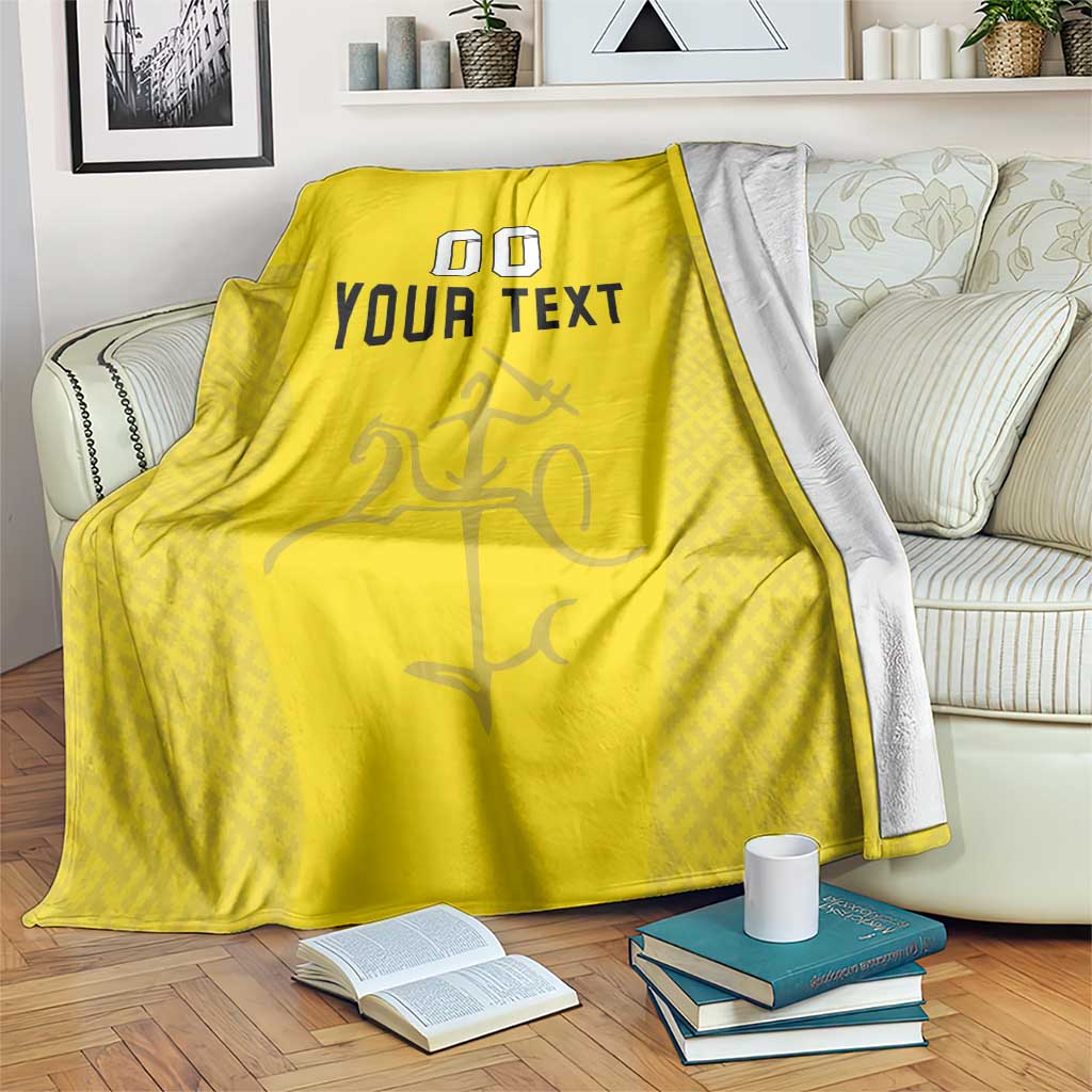 Custom Lithuania Football Blanket Vytis Lithuanian Lietuva Yellow Version