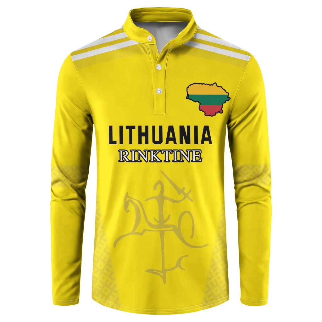 Custom Lithuania Football Button Sweatshirt Vytis Lithuanian Lietuva Yellow Version