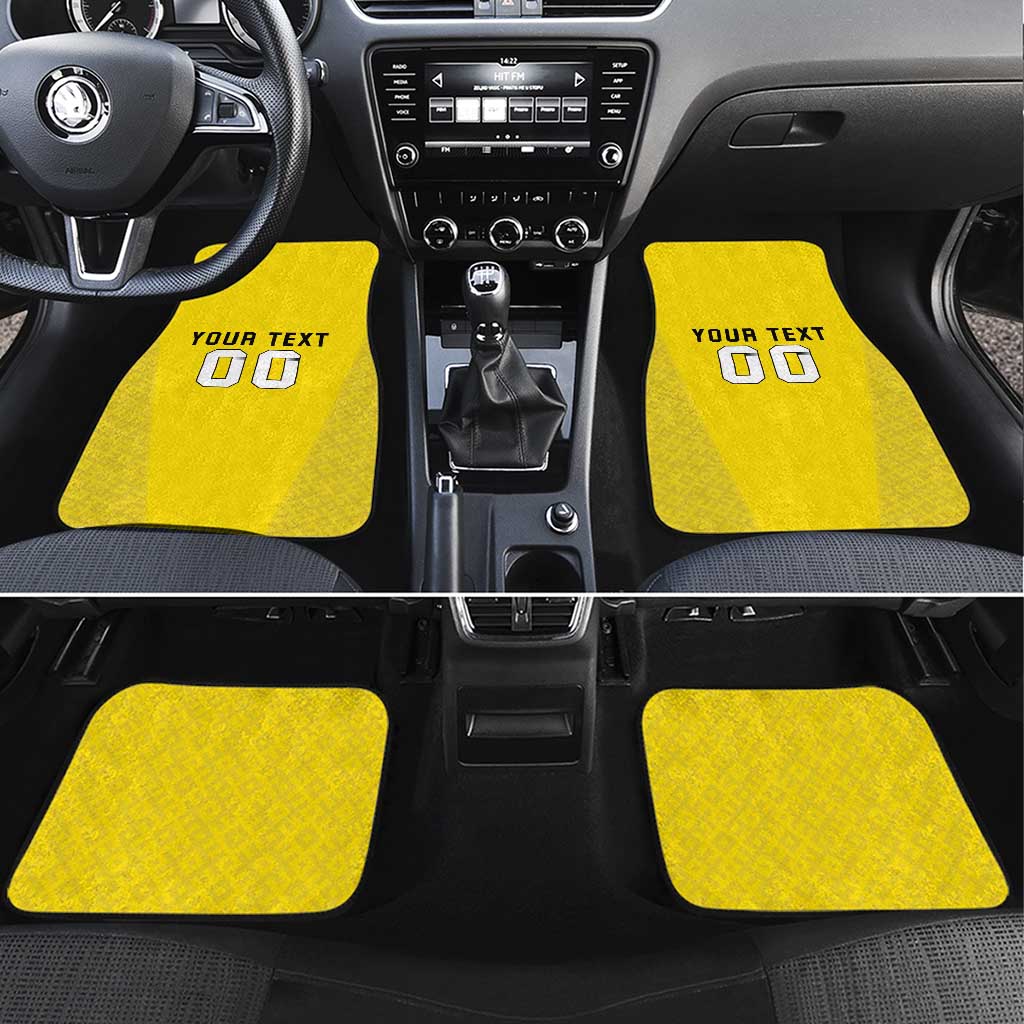 Custom Lithuania Football Car Mats Vytis Lithuanian Lietuva Yellow Version