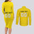 Custom Lithuania Football Couples Matching Long Sleeve Bodycon Dress and Long Sleeve Button Shirt Vytis Lithuanian Lietuva Yellow Version