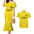 Custom Lithuania Football Couples Matching Mermaid Dress and Hawaiian Shirt Vytis Lithuanian Lietuva Yellow Version