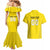 Custom Lithuania Football Couples Matching Mermaid Dress and Hawaiian Shirt Vytis Lithuanian Lietuva Yellow Version