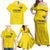 Custom Lithuania Football Family Matching Off Shoulder Maxi Dress and Hawaiian Shirt Vytis Lithuanian Lietuva Yellow Version