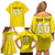 Custom Lithuania Football Family Matching Off Shoulder Short Dress and Hawaiian Shirt Vytis Lithuanian Lietuva Yellow Version