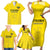 Custom Lithuania Football Family Matching Short Sleeve Bodycon Dress and Hawaiian Shirt Vytis Lithuanian Lietuva Yellow Version