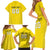 Custom Lithuania Football Family Matching Short Sleeve Bodycon Dress and Hawaiian Shirt Vytis Lithuanian Lietuva Yellow Version