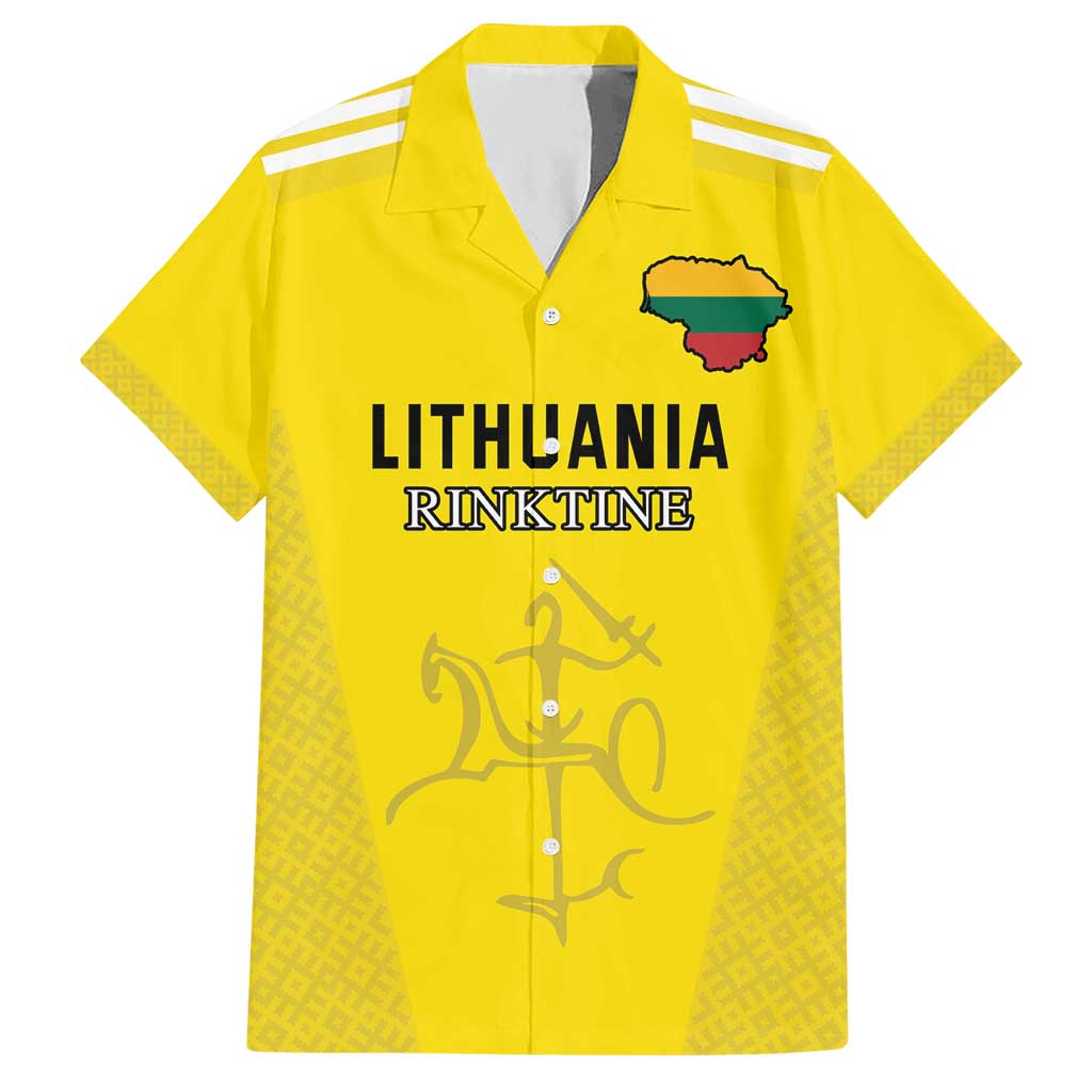 Custom Lithuania Football Hawaiian Shirt Vytis Lithuanian Lietuva Yellow Version