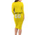 Custom Lithuania Football Long Sleeve Bodycon Dress Vytis Lithuanian Lietuva Yellow Version