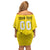 Custom Lithuania Football Off Shoulder Short Dress Vytis Lithuanian Lietuva Yellow Version