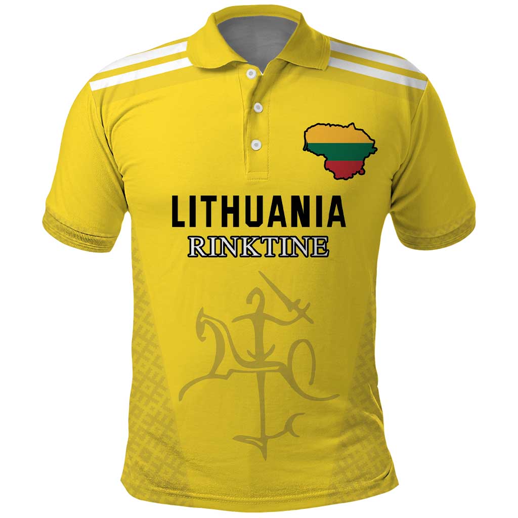 Custom Lithuania Football Polo Shirt Vytis Lithuanian Lietuva Yellow Version